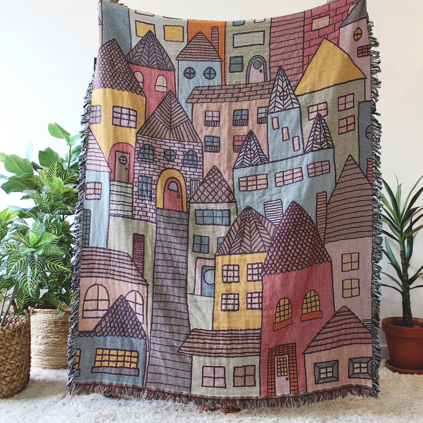 HILLSIDE VILLAGE TAPESTRY BLANKET