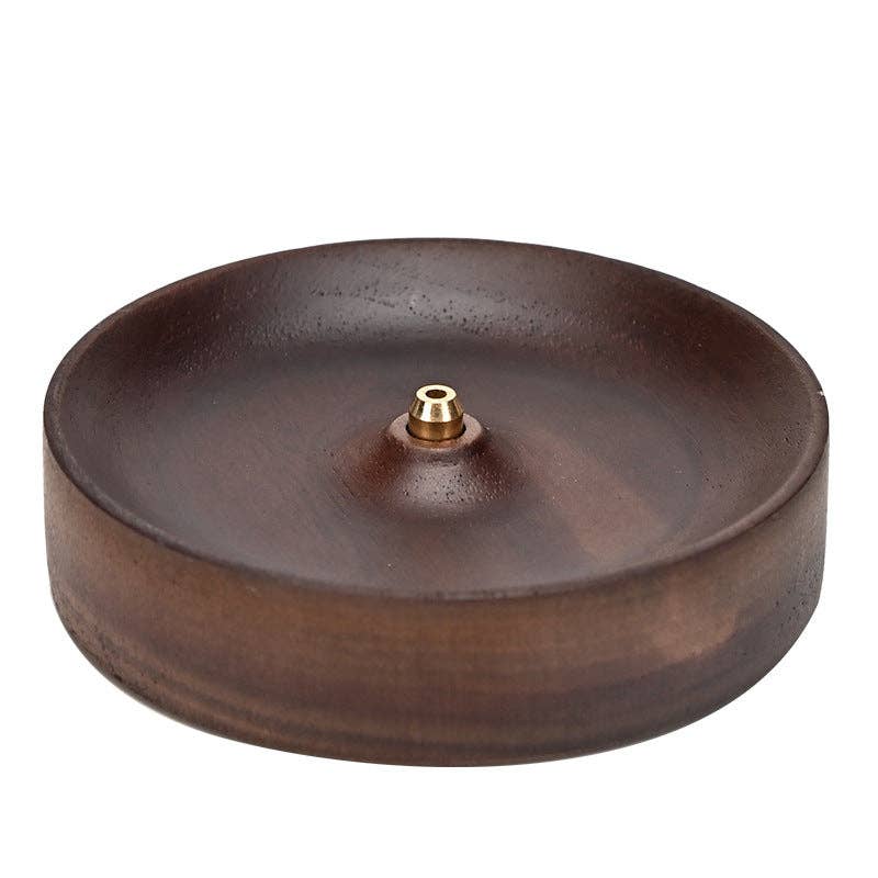 WALNUT WOOD INCENSE BURNER