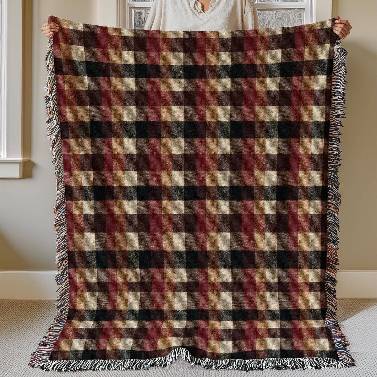 WOVEN THROW BLANKET - FALL PLAID