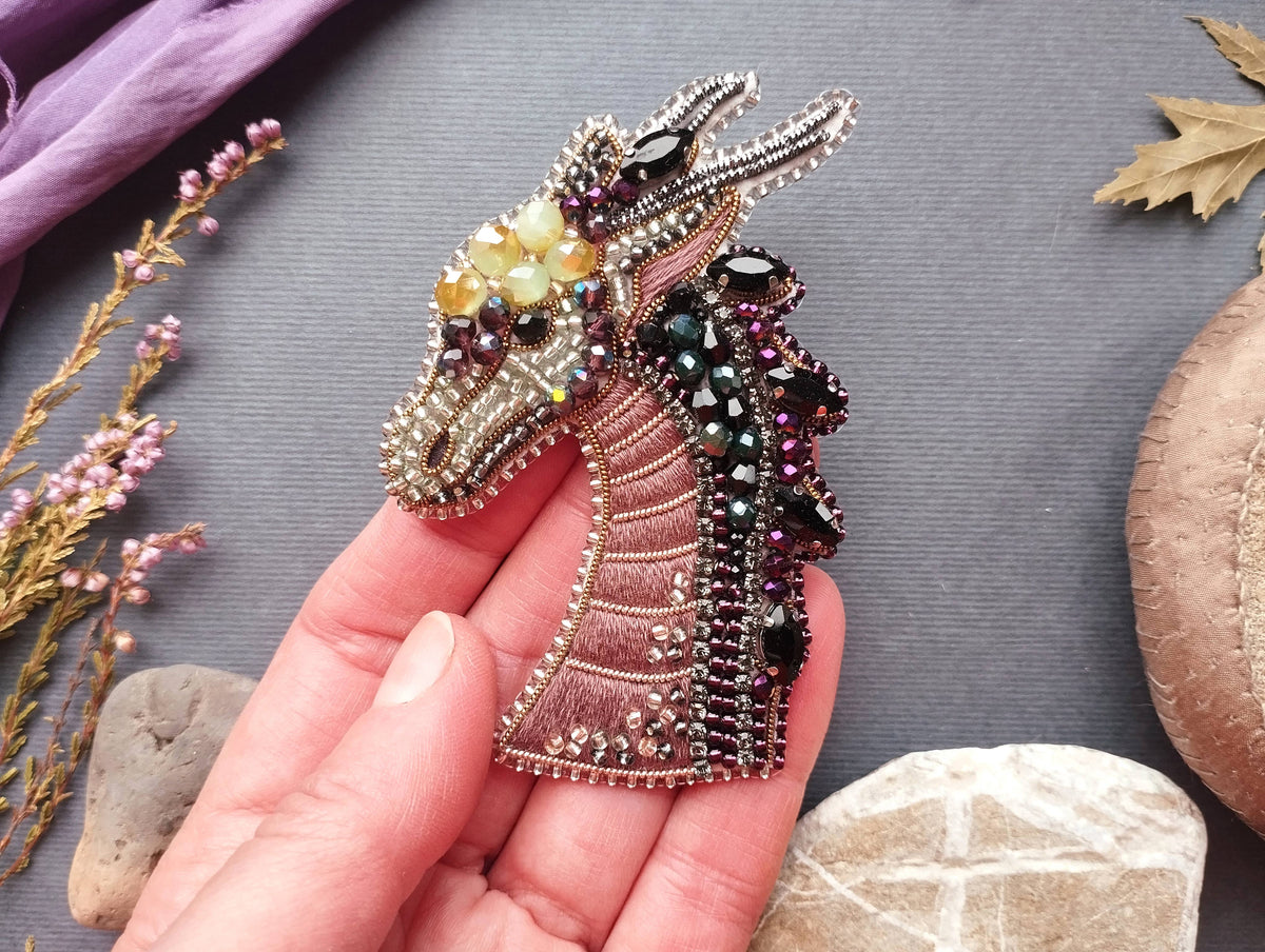 BEAD EMBROIDERY DRAGON BROOCH KIT
