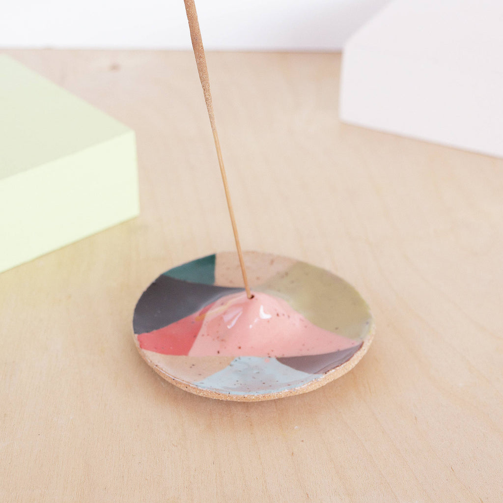 PATCHWORK CERAMIC INCENSE HOLDER