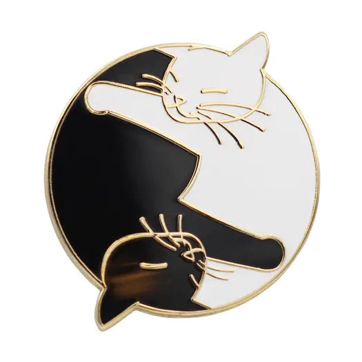 YIN YANG CAT PIN
