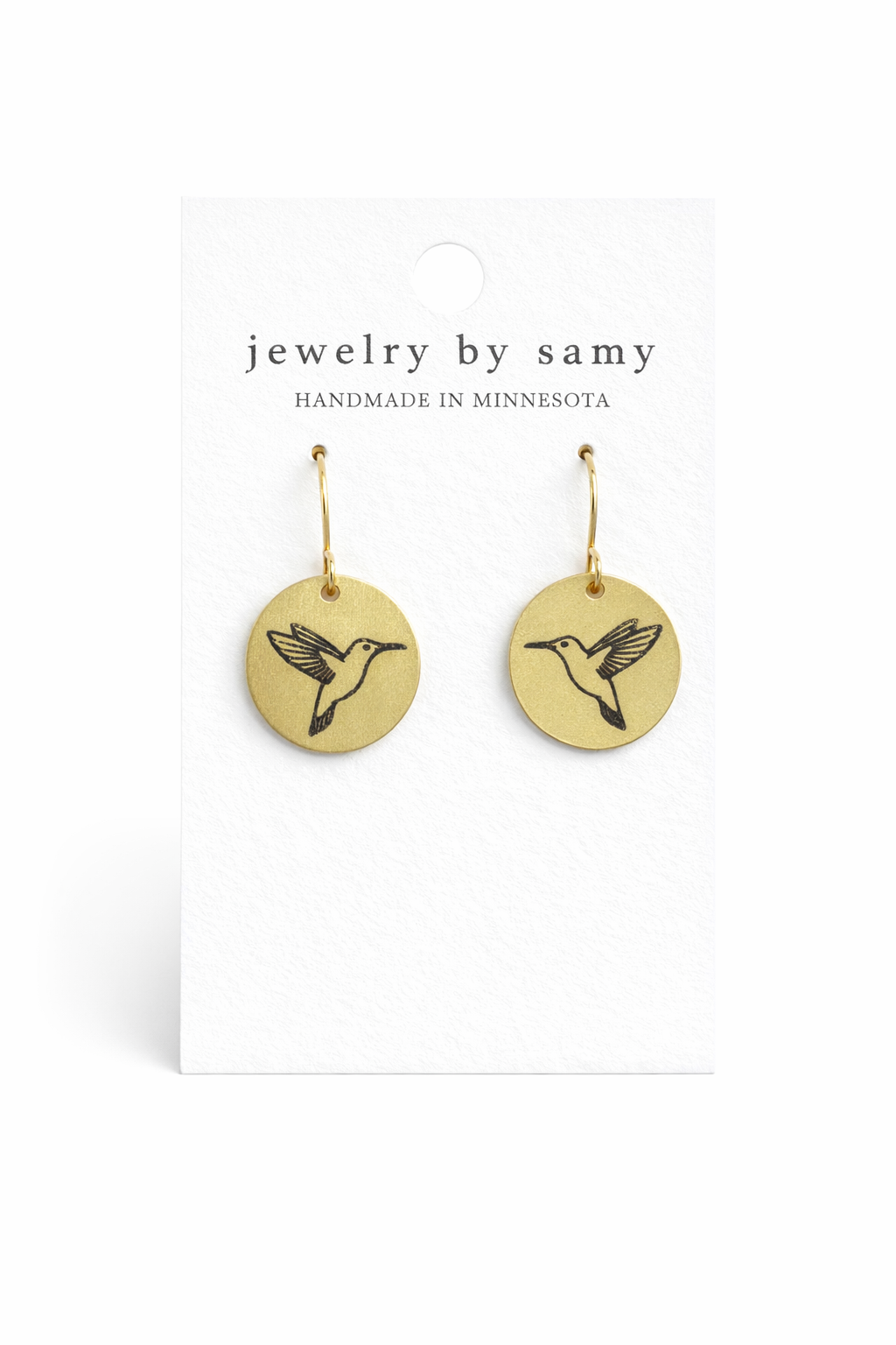 ENGRAVED HUMMINGBIRD EARRINGS
