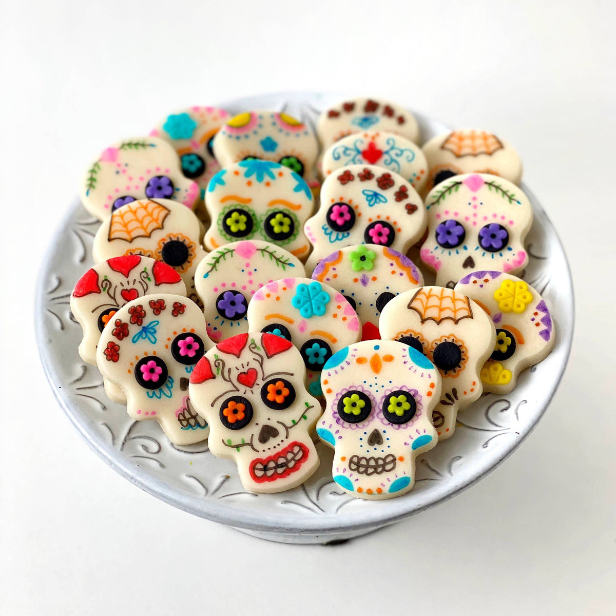 GOURMET MARZIPAN DAY OF THE DEAD AND HALLOWEEN SUGAR SKULLS
