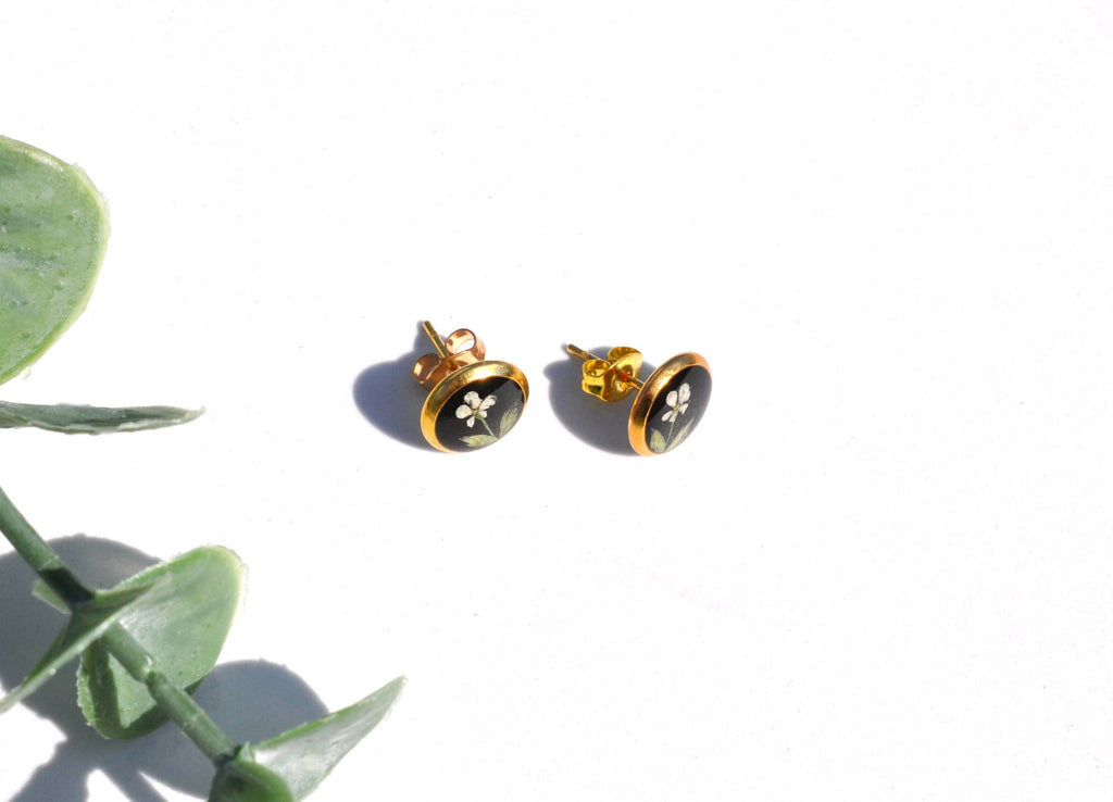 PRESSED FLOWER EARRING STUDS