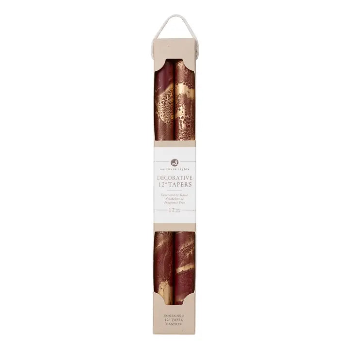 12" DECORATIVE TAPER CANDLES - SET OF 2