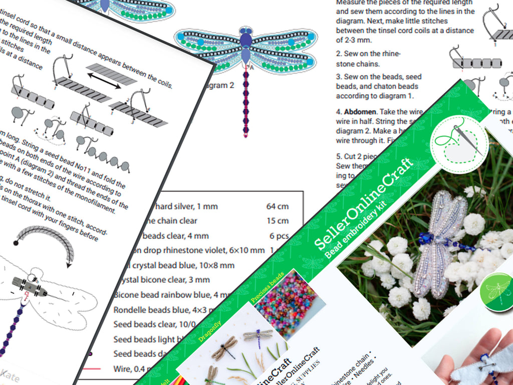 DRAGONFLY BEADED BROOCH KIT