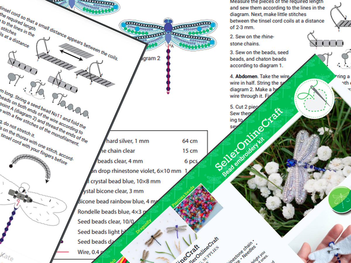 DRAGONFLY BEADED BROOCH KIT