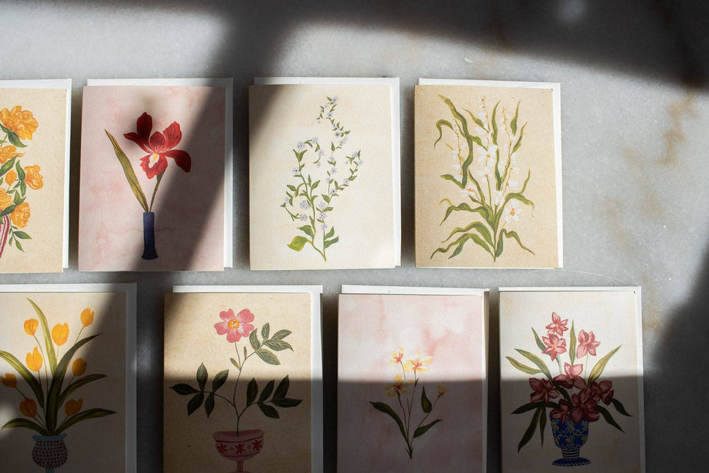 BOXED SET OF 8 MIXED FLORAL CARDS