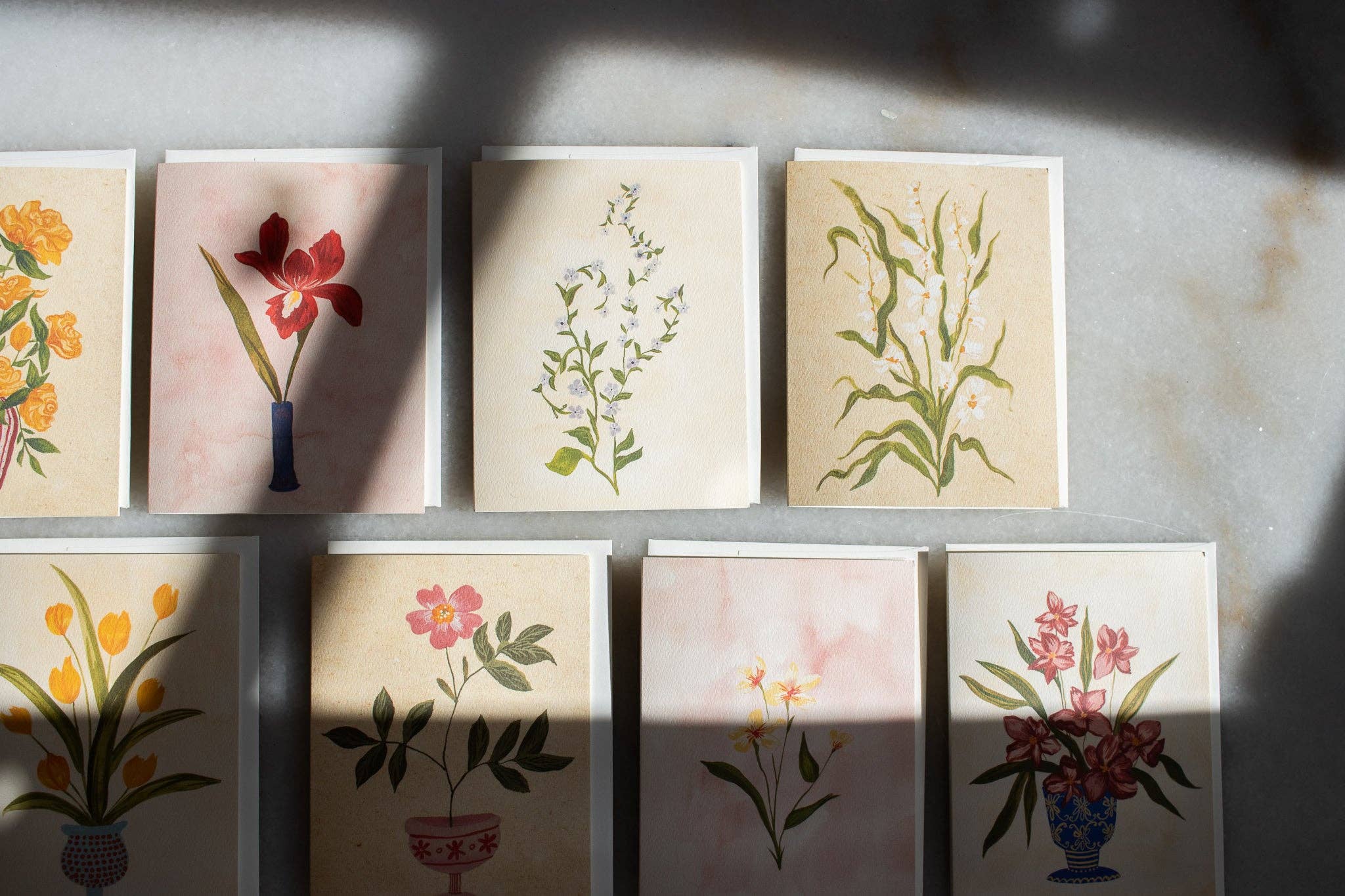 BOXED SET OF 8 MIXED FLORAL CARDS