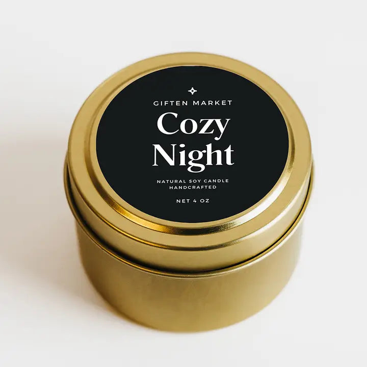 GIFTEN MARKET 4OZ TIN CANDLES