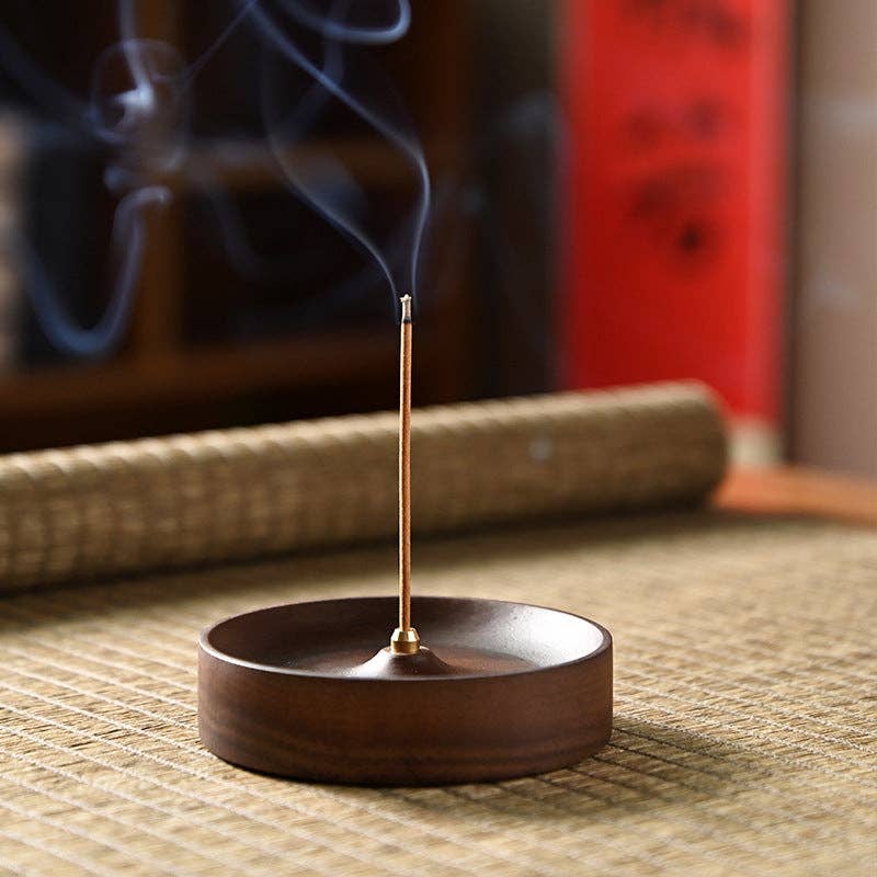 WALNUT WOOD INCENSE BURNER