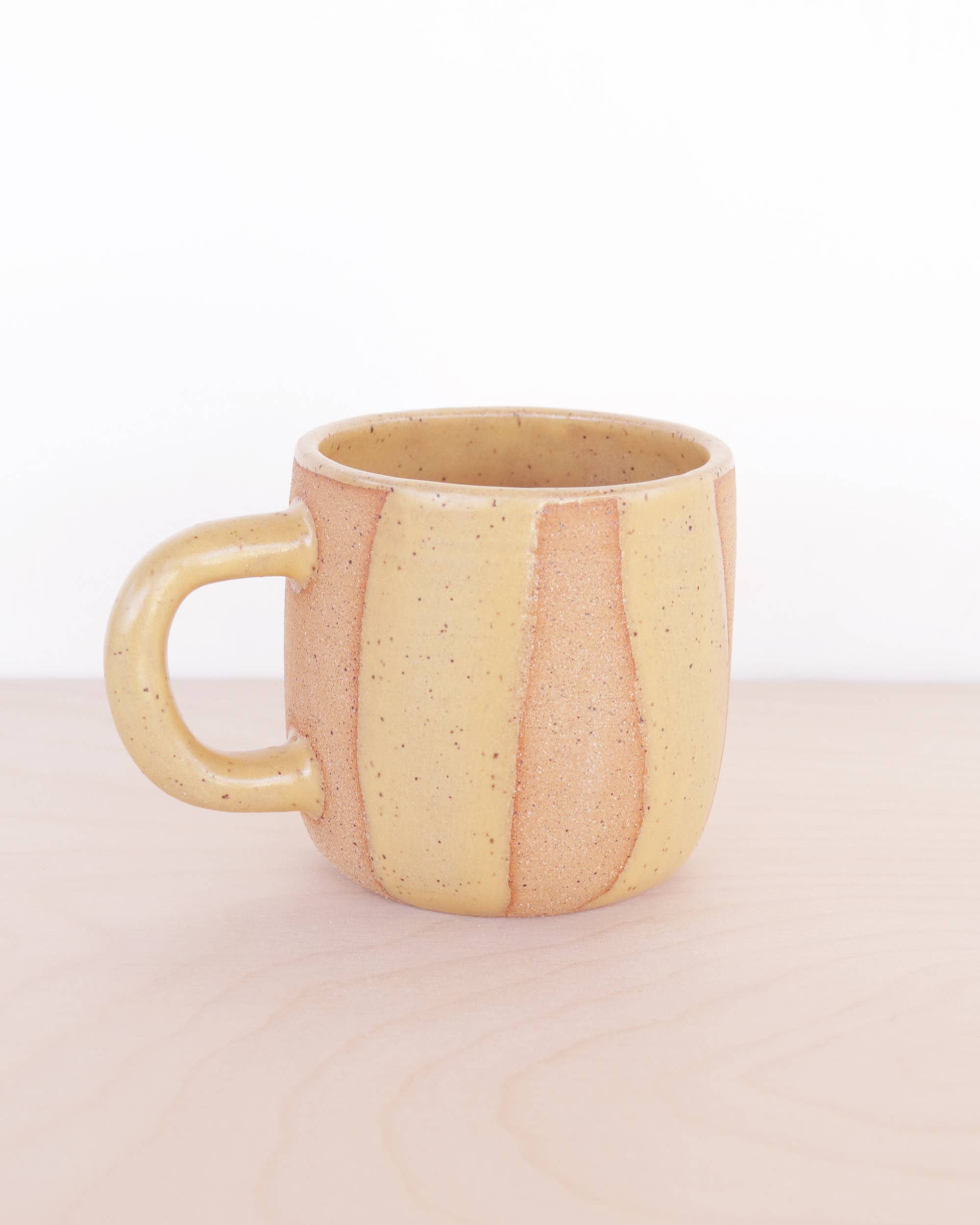 STRIPED HANDMADE CERAMIC COFFEE MUG