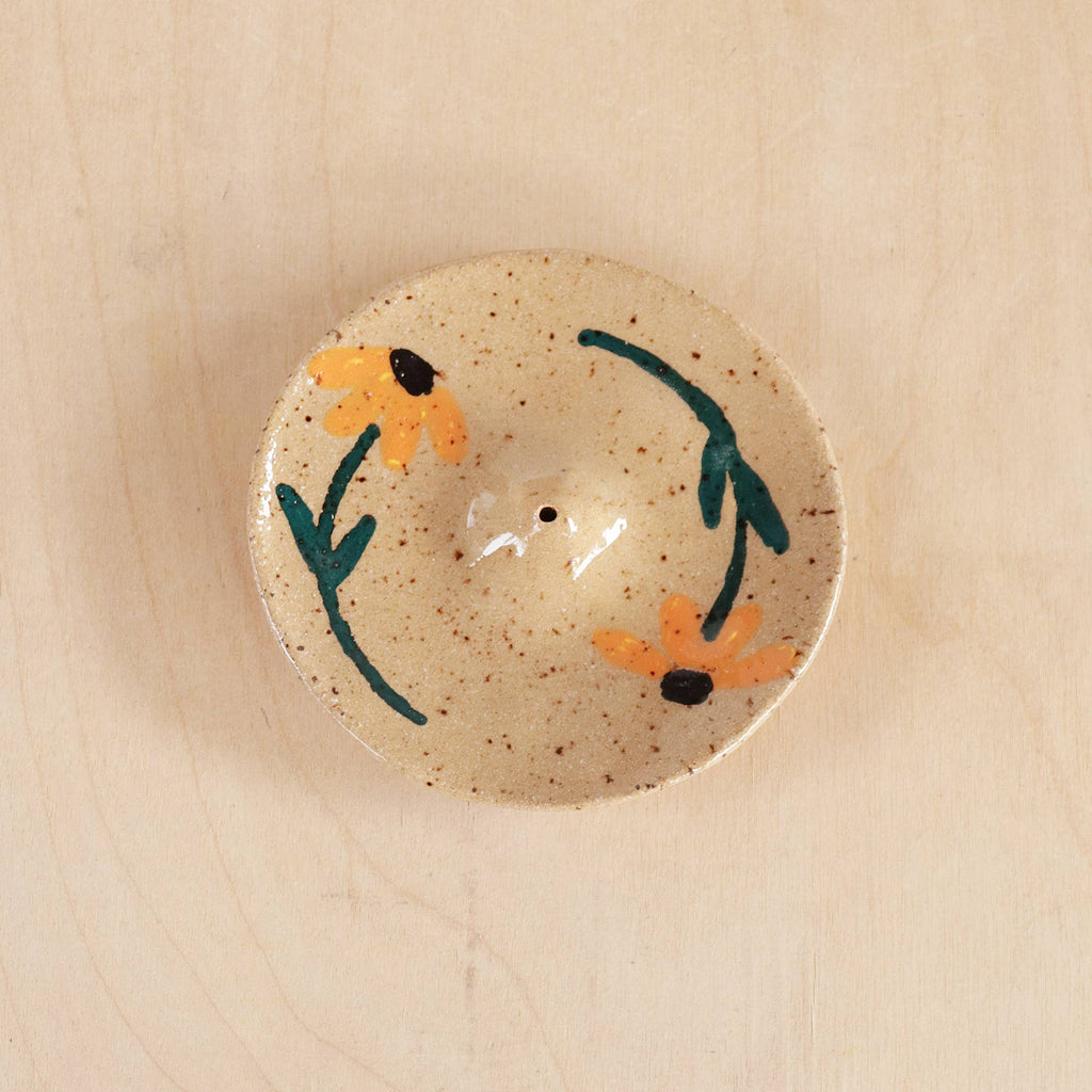 SUNFLOWER CERAMIC INCENSE HOLDER