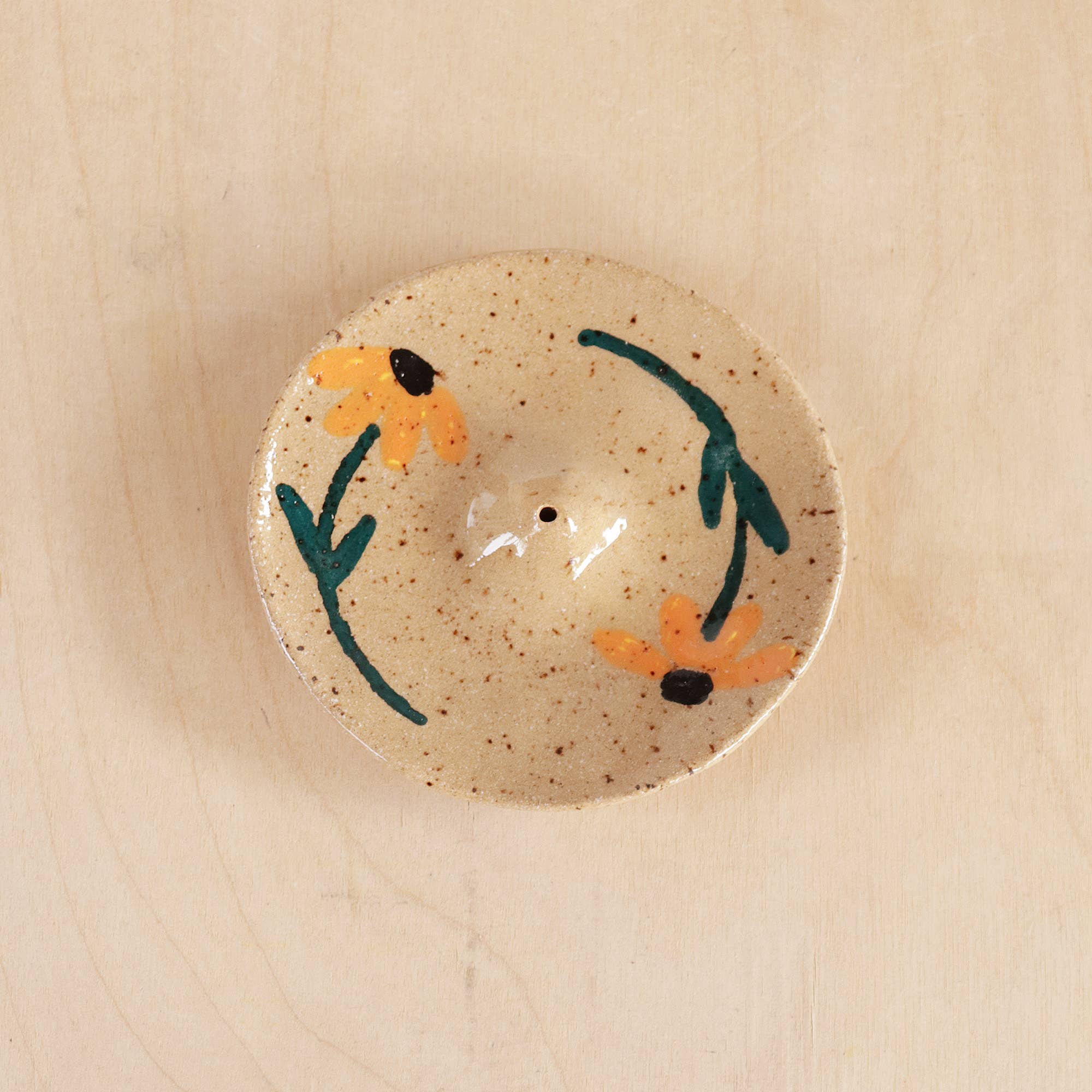 SUNFLOWER CERAMIC INCENSE HOLDER