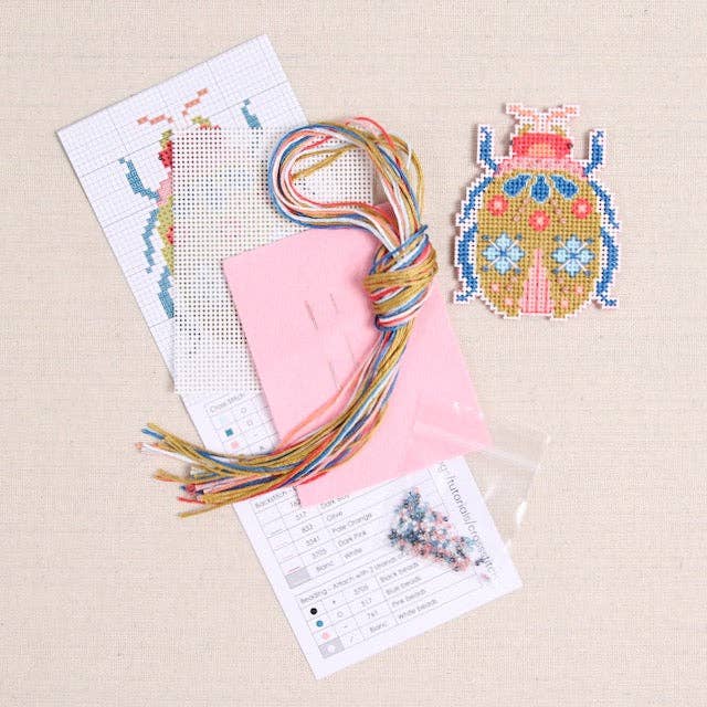 BLOOMING BUGS BEETLE CROSS STITCH KIT