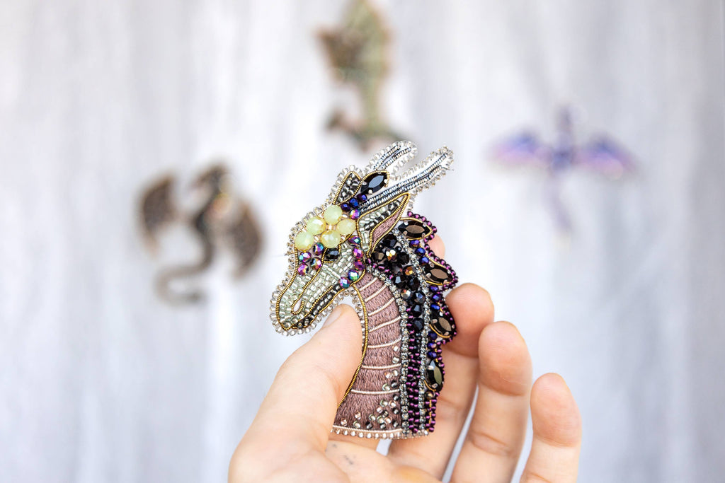 BEAD EMBROIDERY DRAGON BROOCH KIT