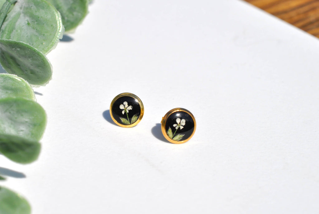 PRESSED FLOWER EARRING STUDS