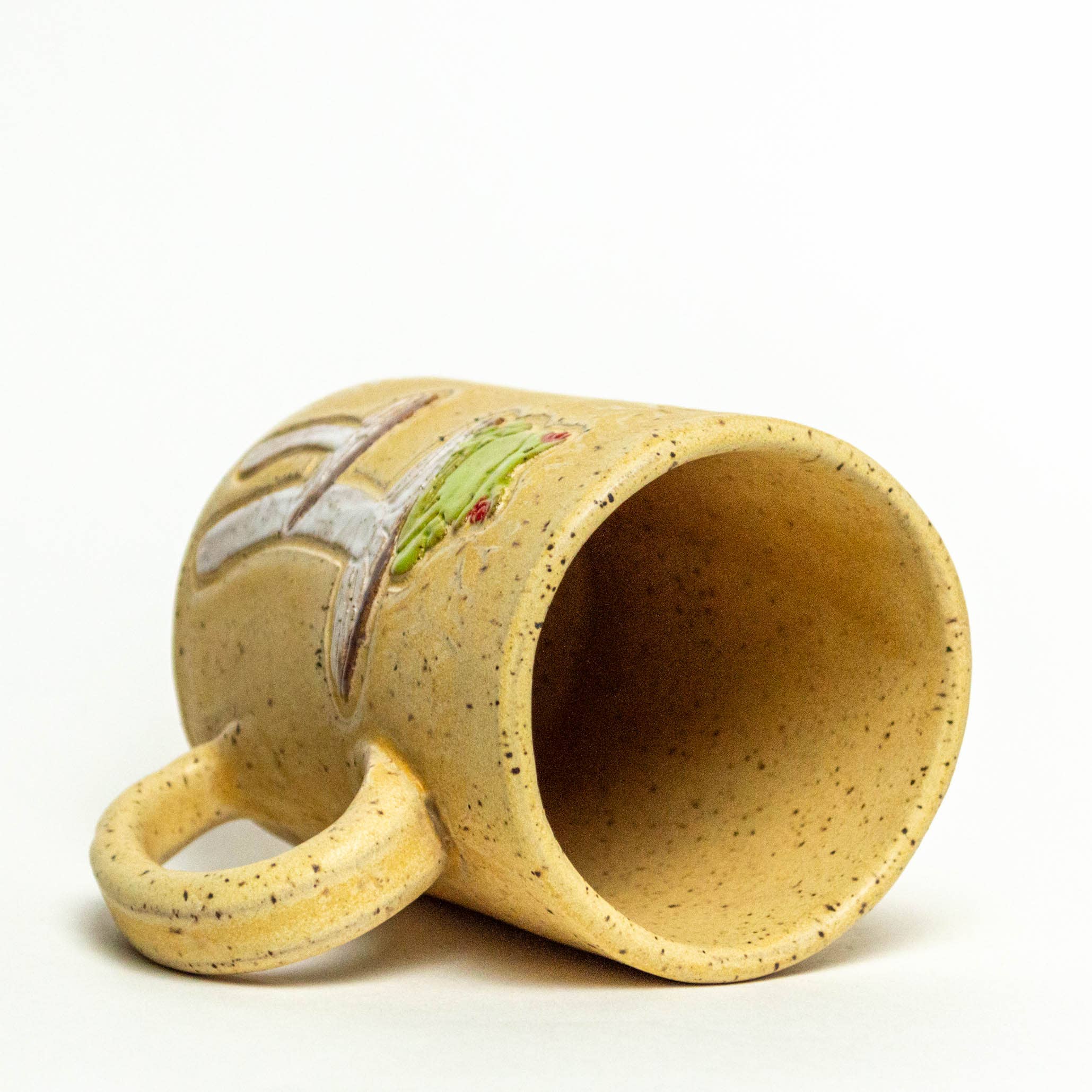 FROG ON A MUSHROOM HANDMADE CERAMIC MUG
