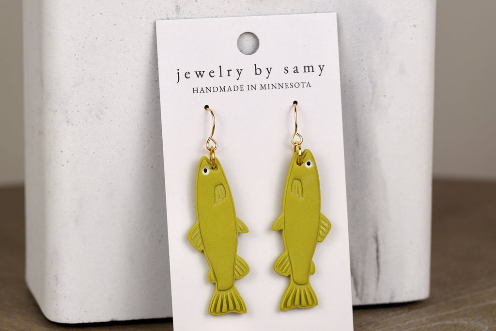 WALLEYE TROUT FISH EARRINGS