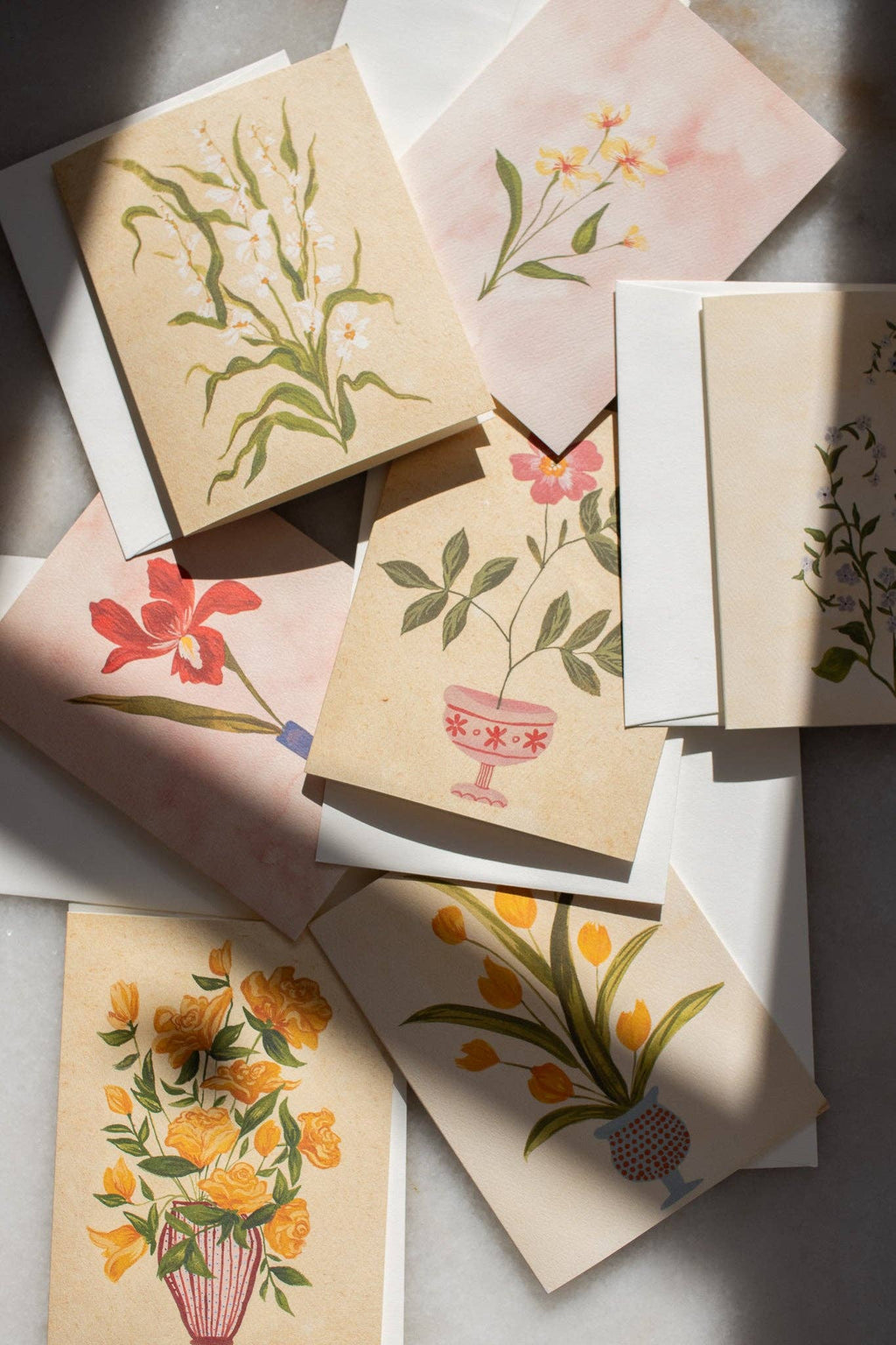 BOXED SET OF 8 MIXED FLORAL CARDS