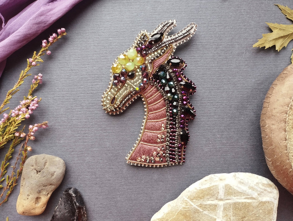 BEAD EMBROIDERY DRAGON BROOCH KIT
