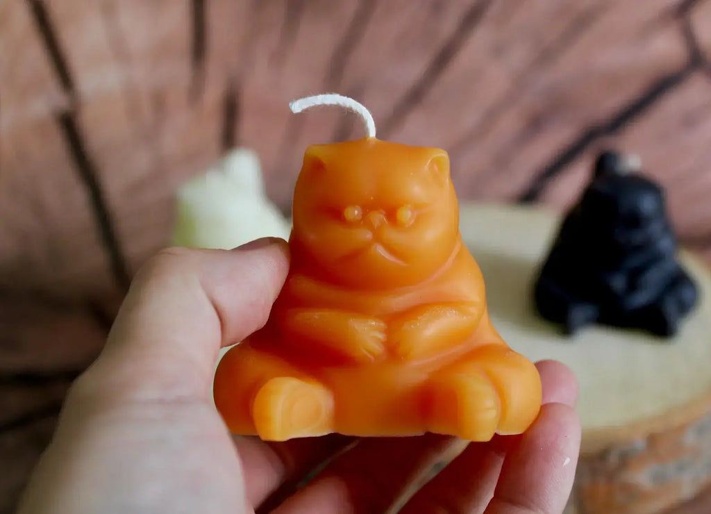 CHONKY CAT CANDLE: BEESWAX CANDLE