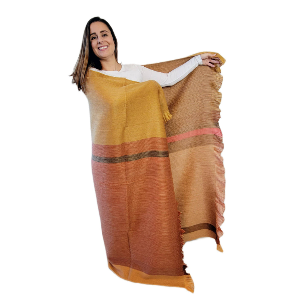 JUNCO - REVERSIBLE ALPACA WOOL THROW BLANKET