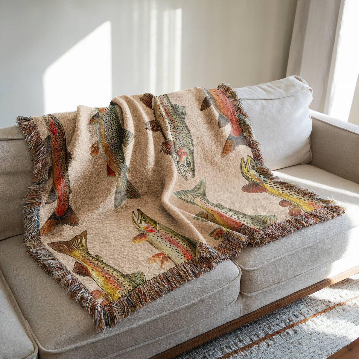 LAKE HOUSE WOVEN BLANKET - RAINBOW TROUT