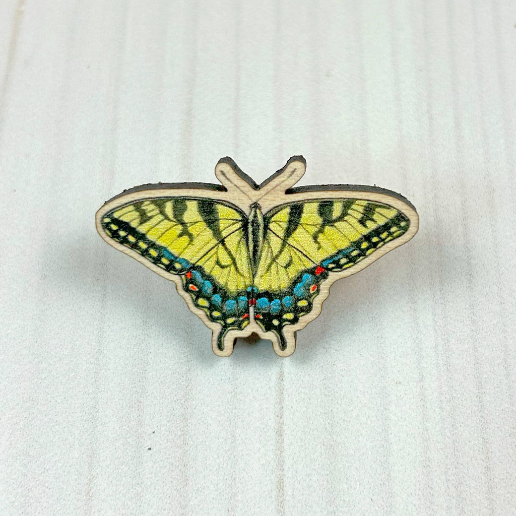 TIGER SWALLOWTAIL ILLUSTRATED WOODEN PIN