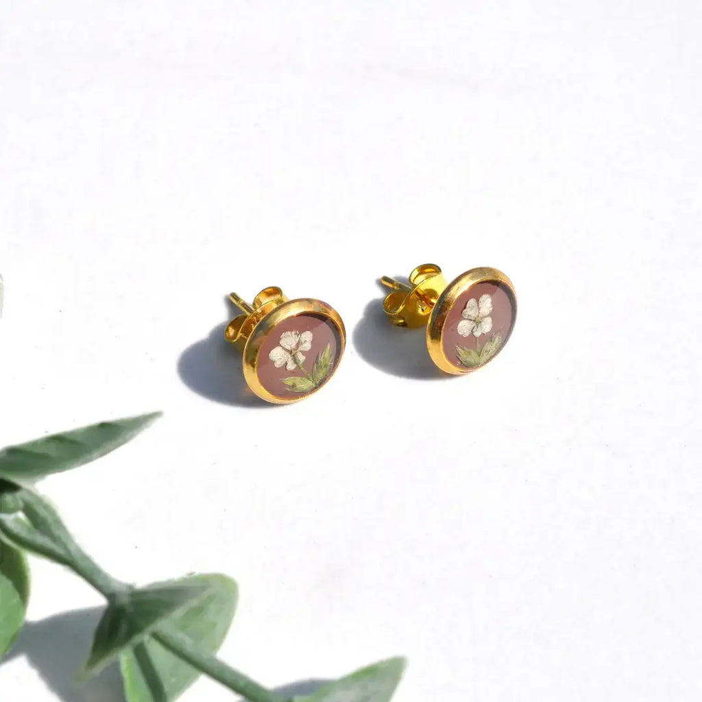 PRESSED FLOWER EARRING STUDS
