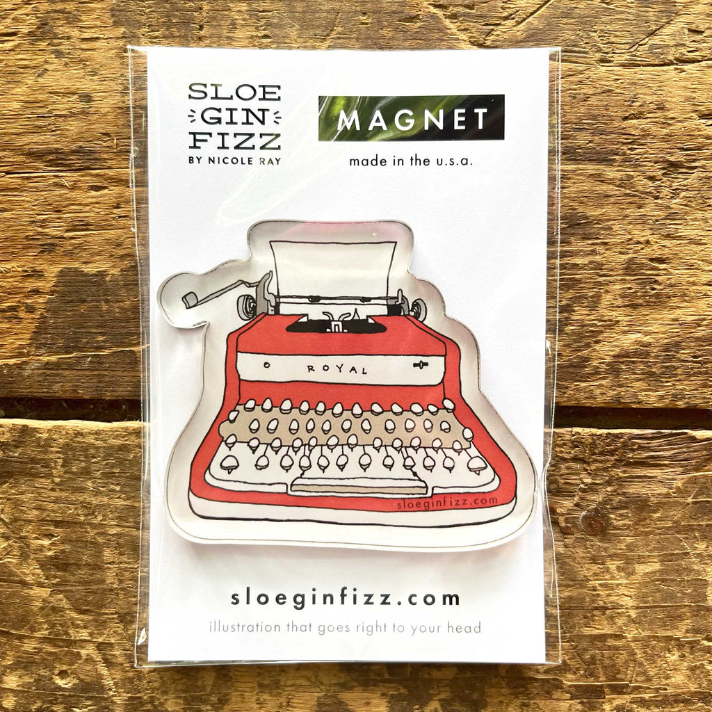 RED ROYAL TYPEWRITER REFRIGERATOR MAGNET