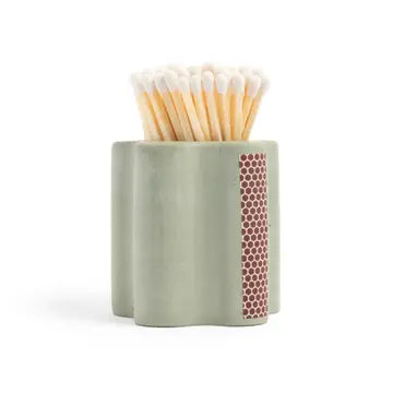 FLOWER VESSEL WITH MATCHSTICKS & STRIKER