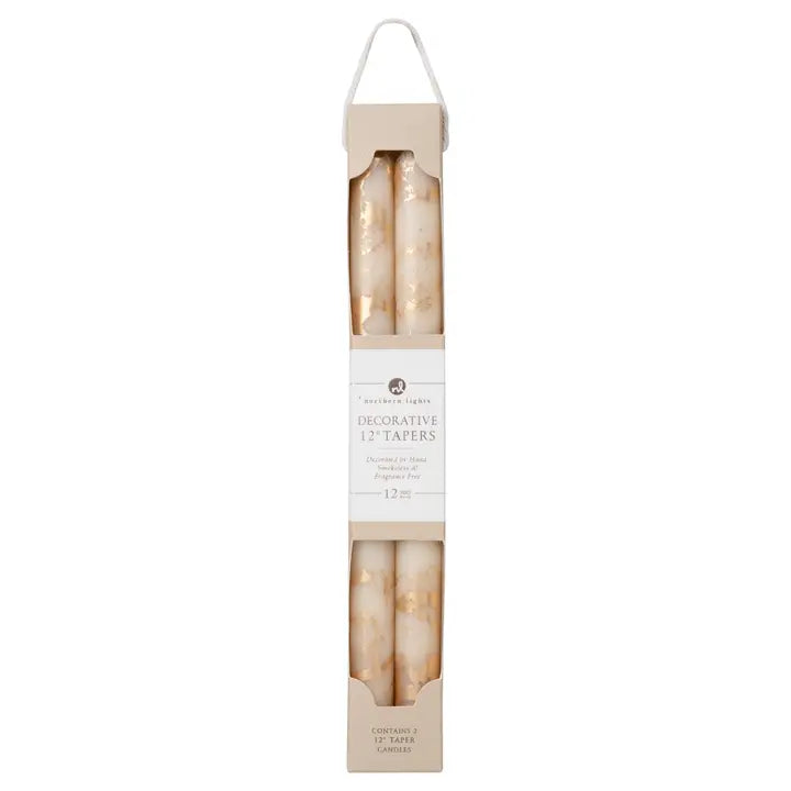 12" DECORATIVE TAPER CANDLES - SET OF 2