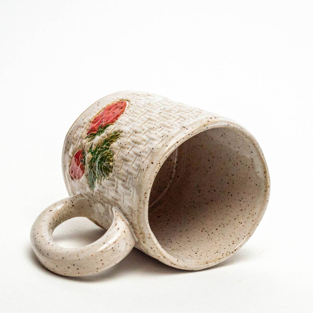 STRAWBERRY PATTERN HANDMADE WHITE MUG