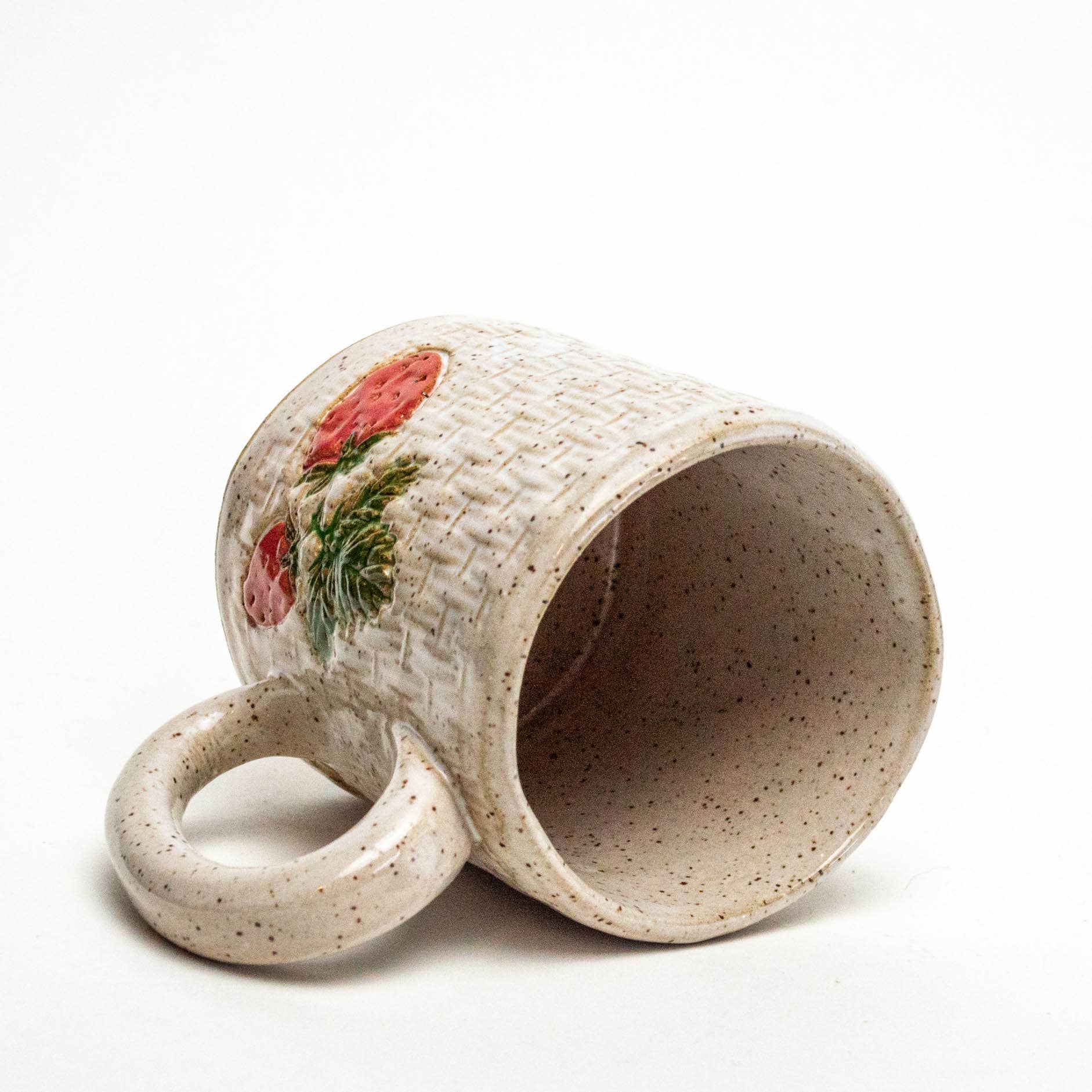 STRAWBERRY PATTERN HANDMADE WHITE MUG