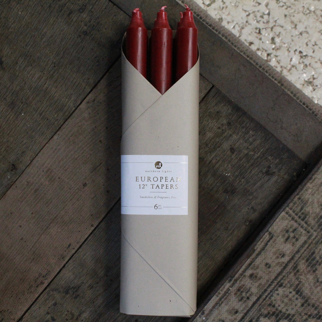 12" TAPER CANDLES - 6 PIECE SET