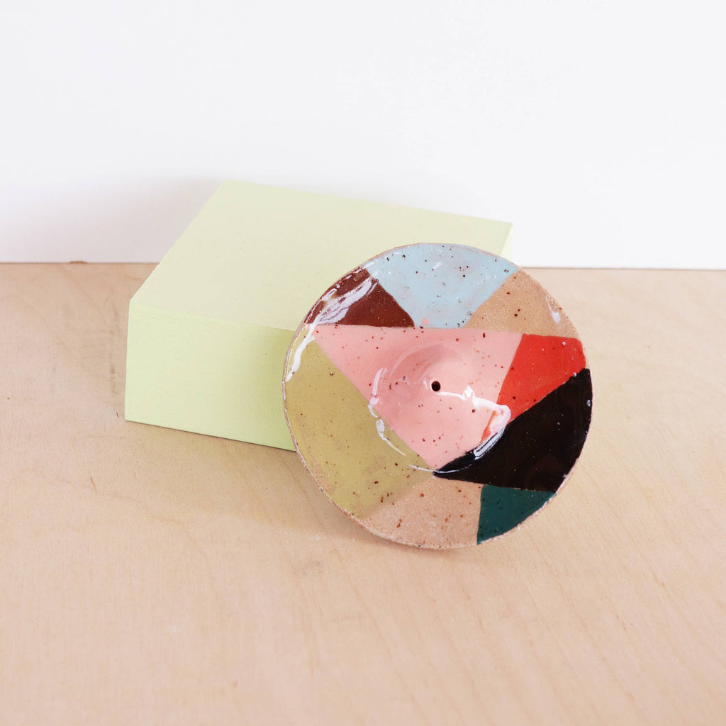PATCHWORK CERAMIC INCENSE HOLDER