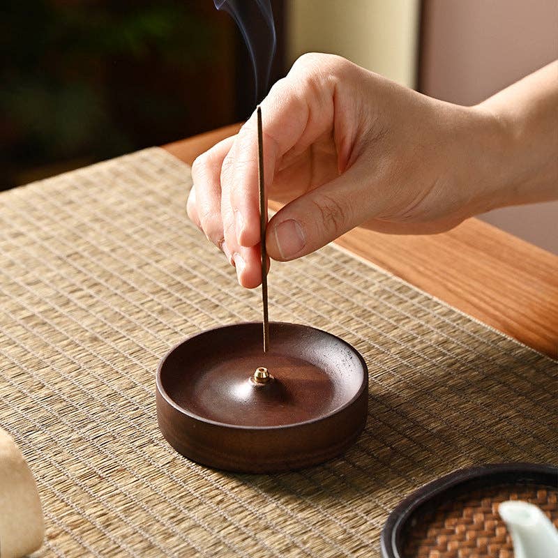 WALNUT WOOD INCENSE BURNER