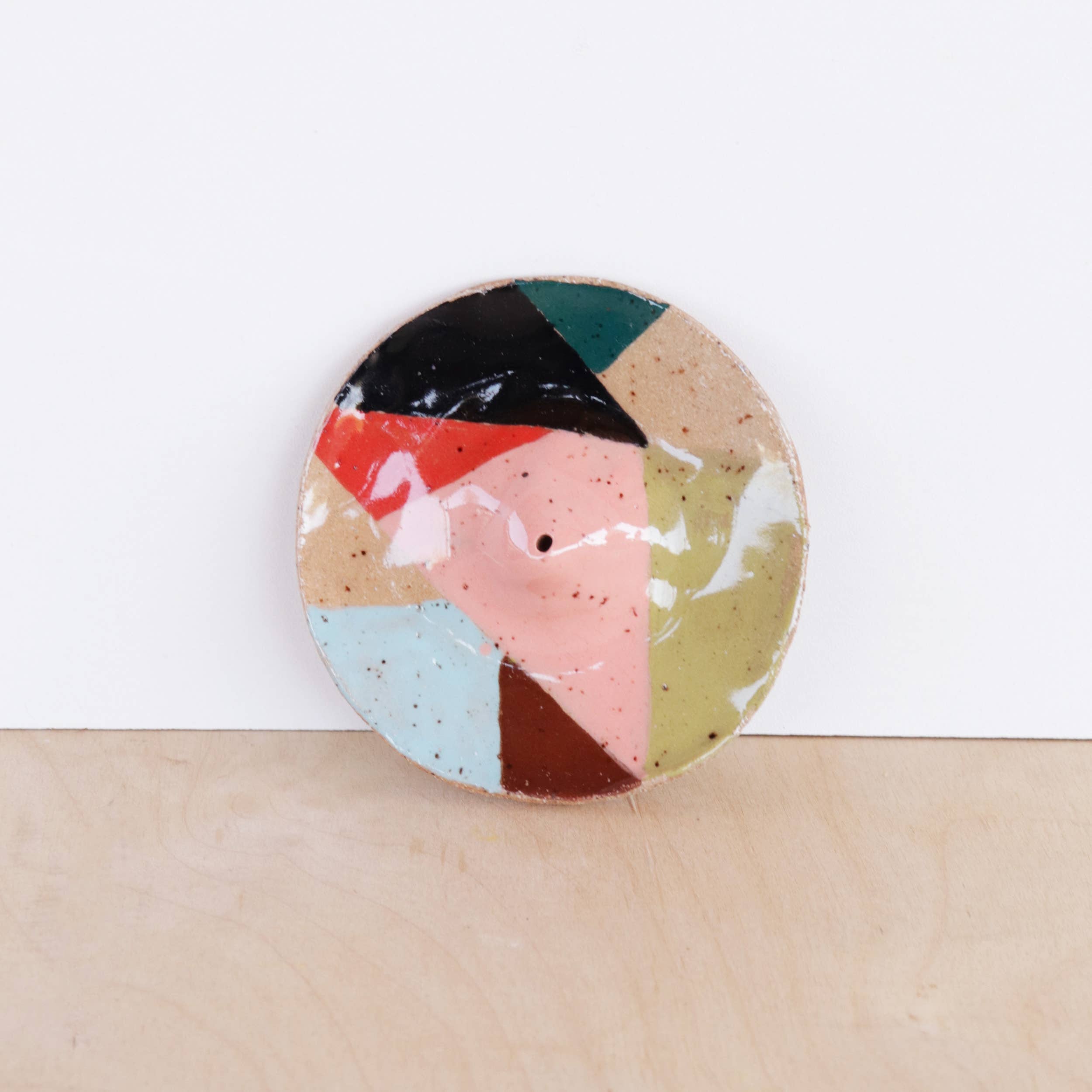 PATCHWORK CERAMIC INCENSE HOLDER