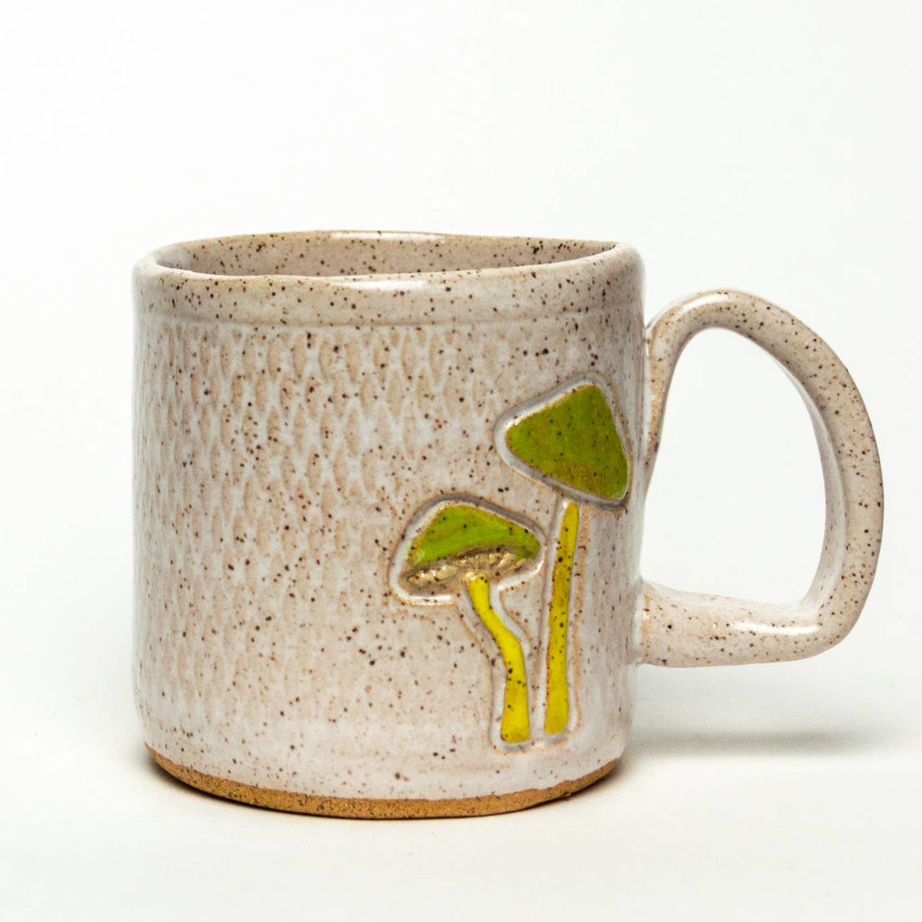 PARROT MUSHROOM DESIGN HANDMADE CERAMIC MUG