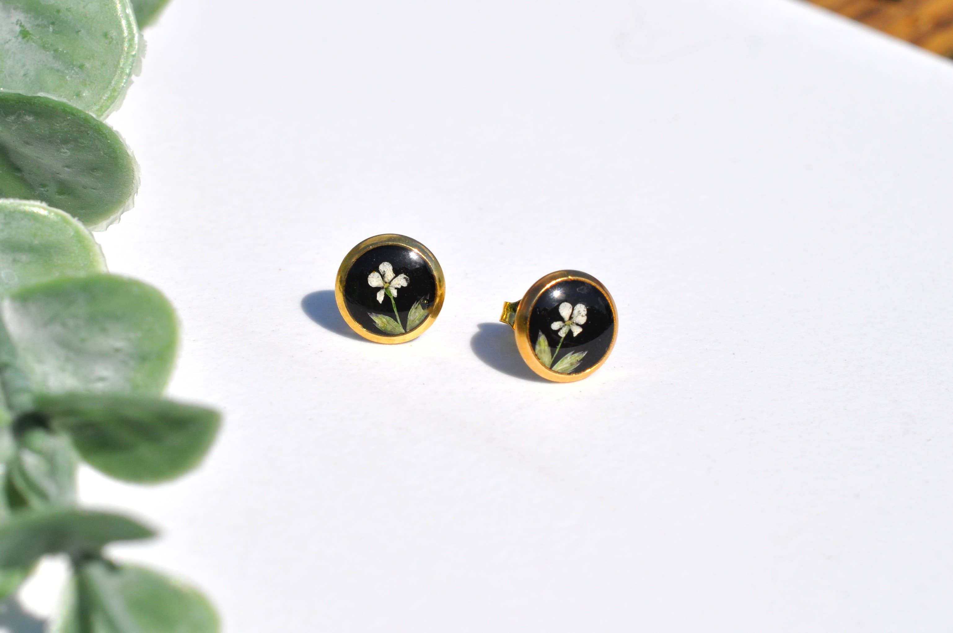 PRESSED FLOWER EARRING STUDS