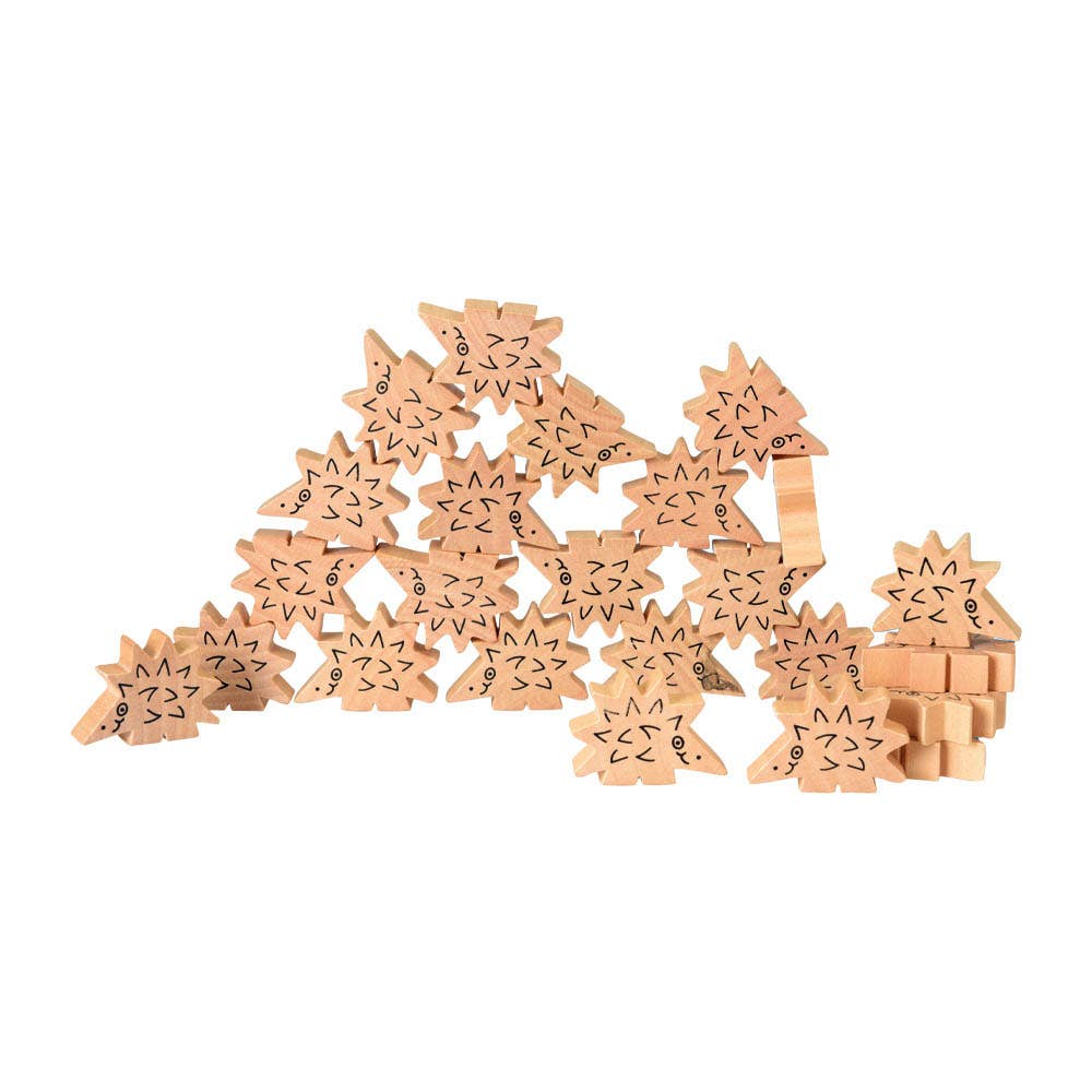 WOODEN HEDGEHOG BALANCE GAME
