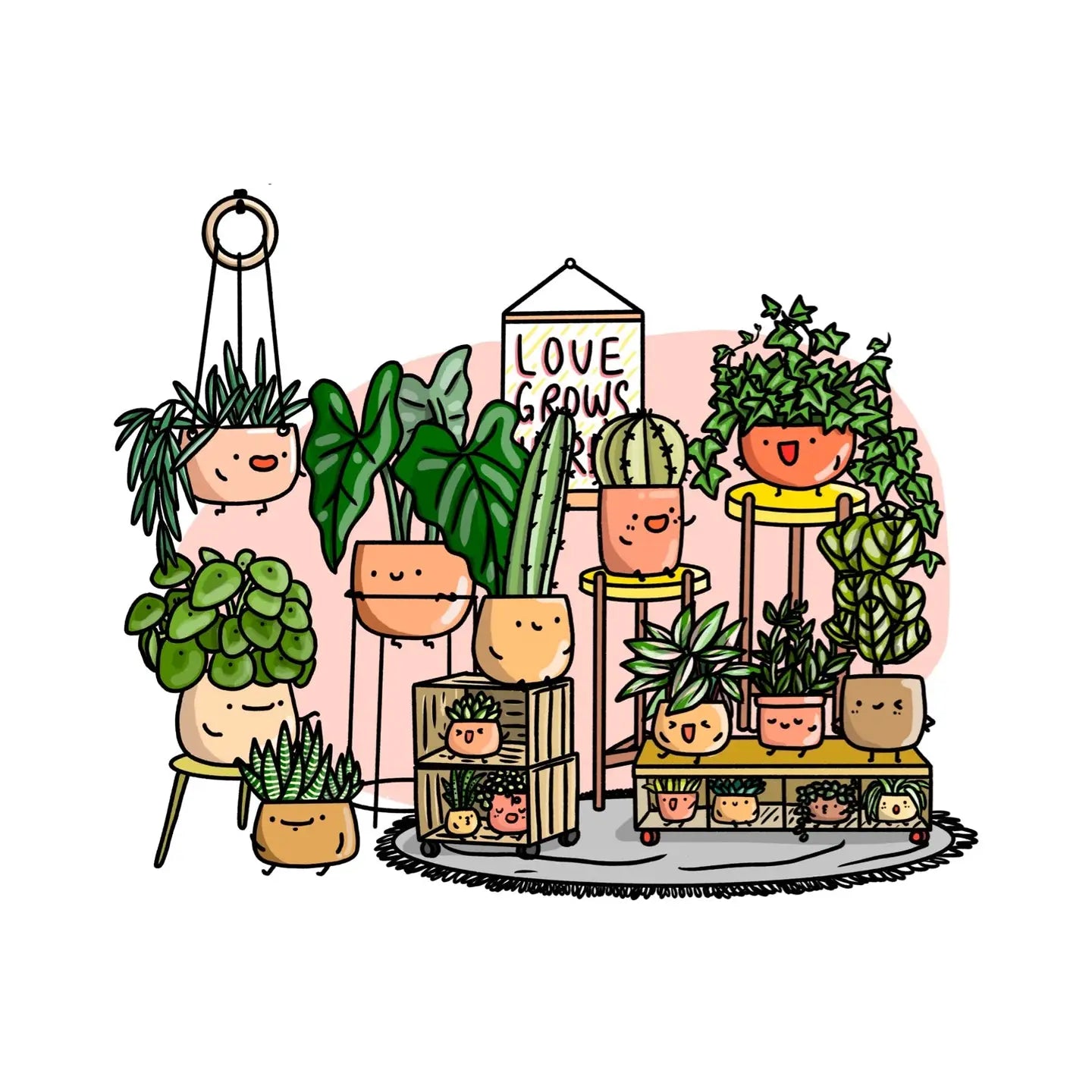 LOVE GROWS HERE ART PRINT