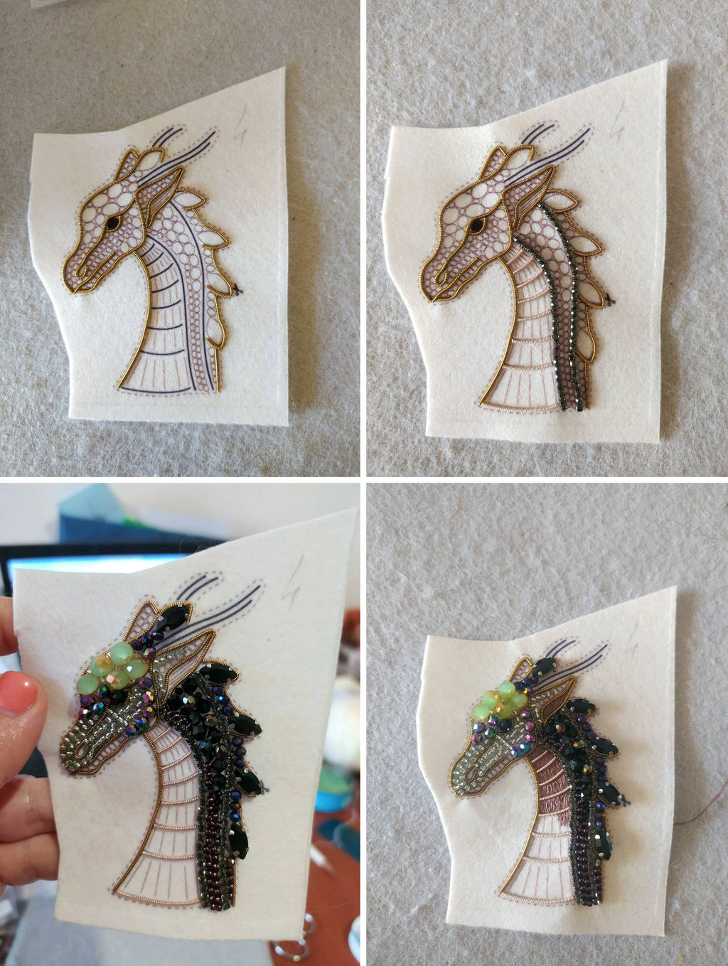 BEAD EMBROIDERY DRAGON BROOCH KIT