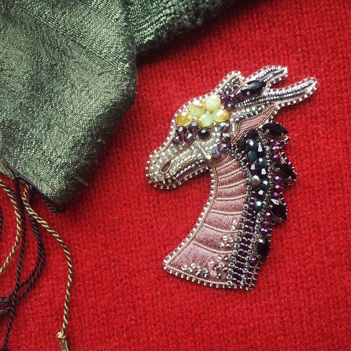 BEAD EMBROIDERY DRAGON BROOCH KIT