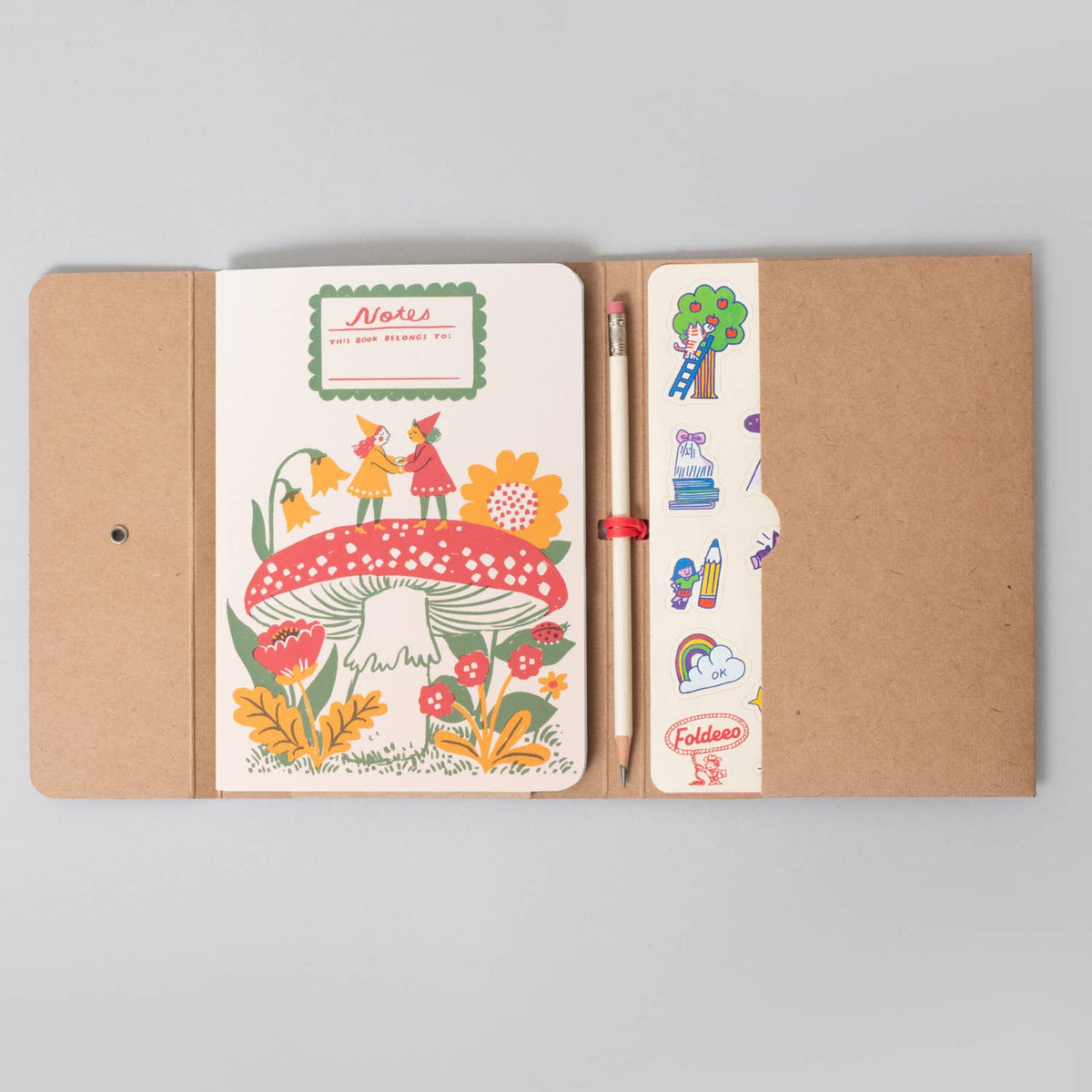 FOLDEEO NOTEBOOK FOLIO - MUSHROOM GNOMES
