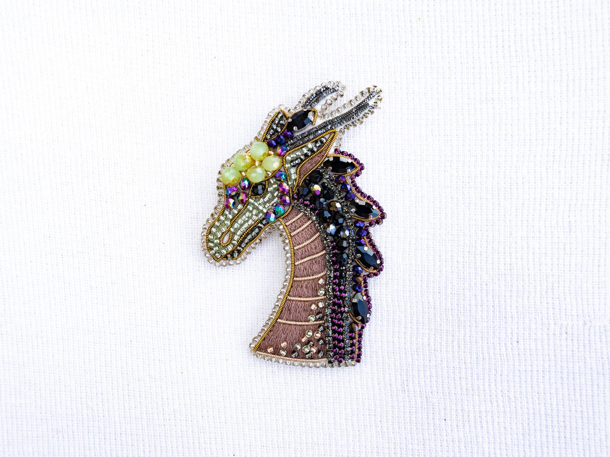 BEAD EMBROIDERY DRAGON BROOCH KIT