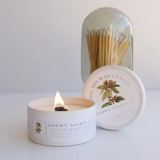 SNOWY NIGHTCAP TIN CANDLE