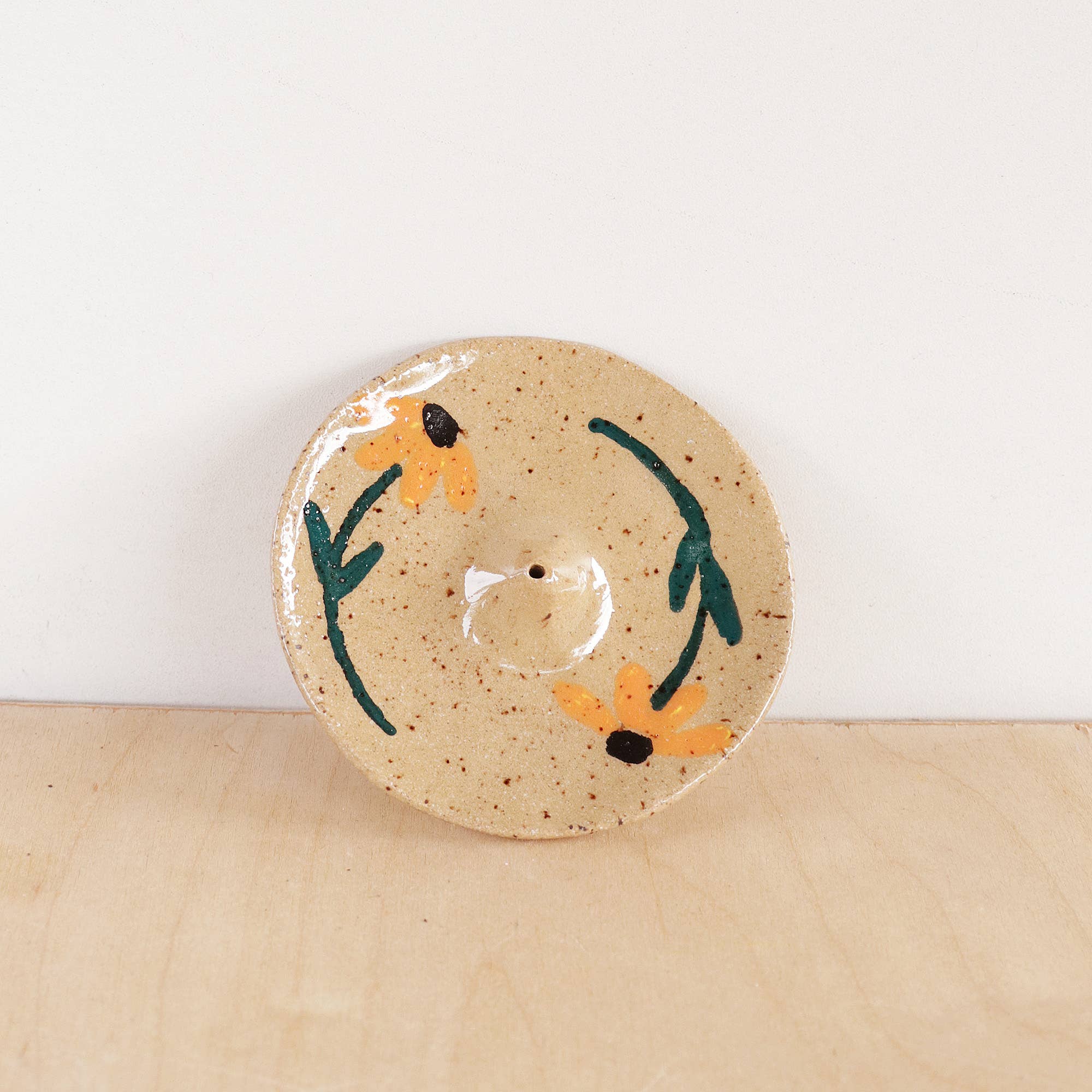 SUNFLOWER CERAMIC INCENSE HOLDER
